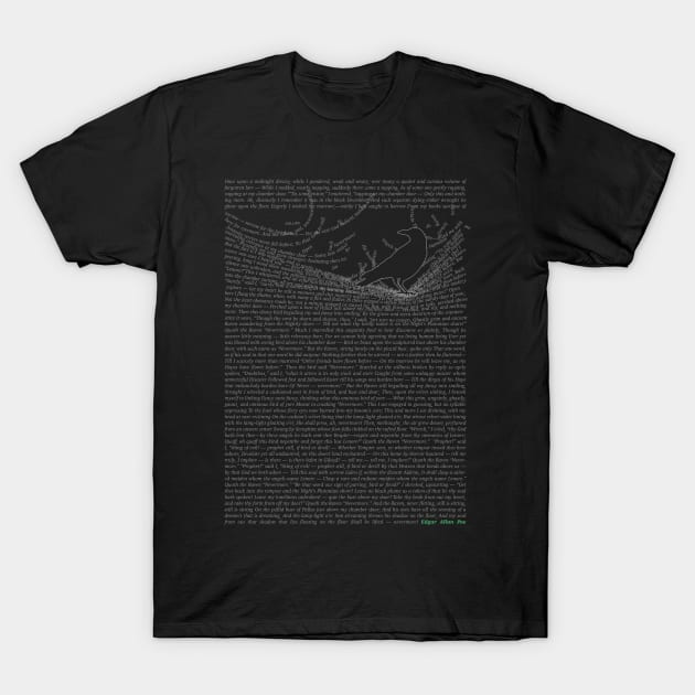 The Raven - Nevermore Poem Edgar Allan Poe T-Shirt by vo_maria